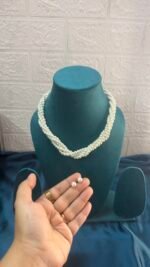 Pearl Four Line Necklace With Studs - Image 5