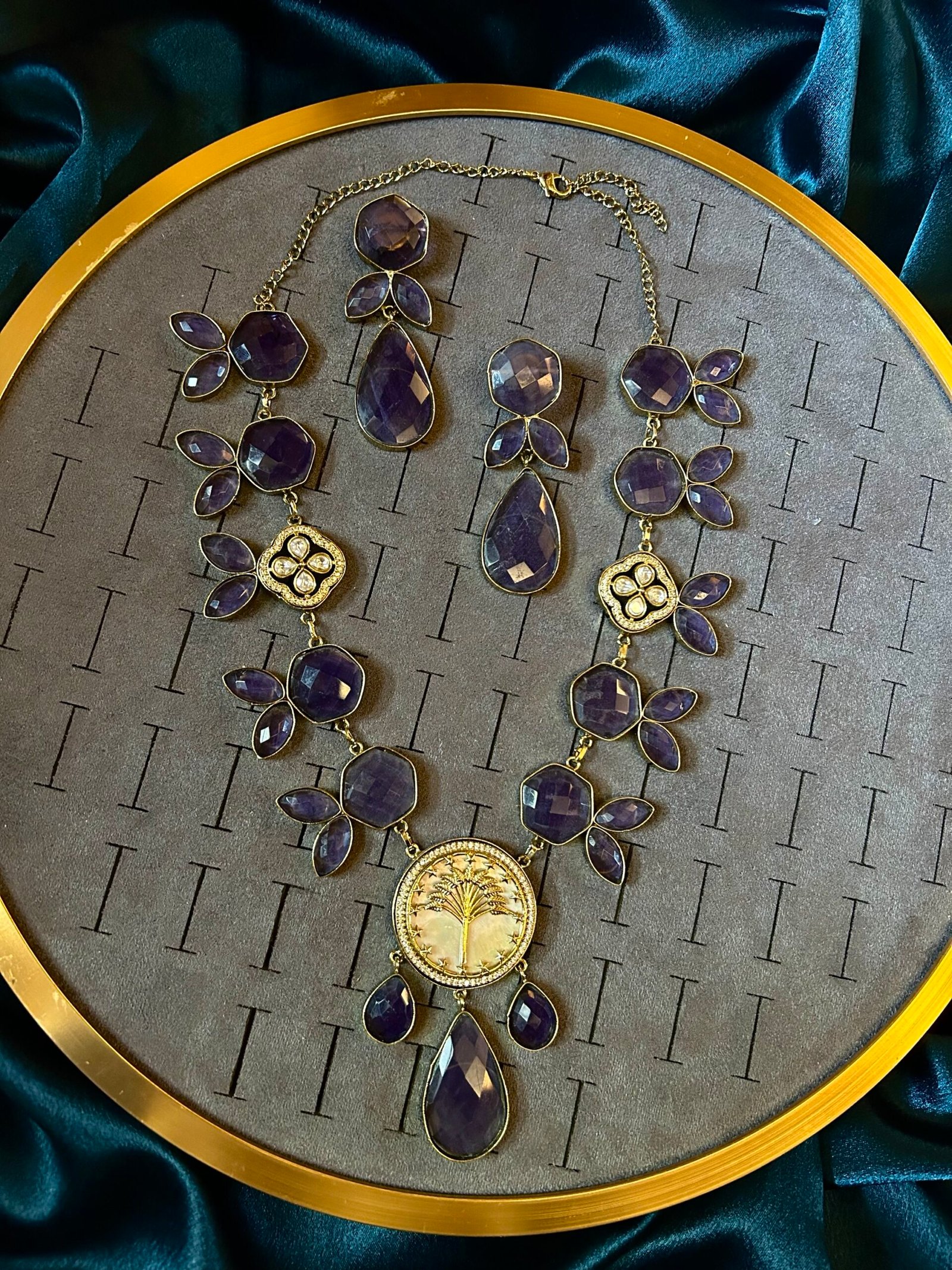 Natural Stone,Kundan,AD,MOP Sheet Necklace Set