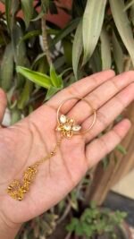 Kundan Nose Ring With Chain