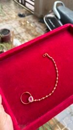 Ruby Nose Pin With Chain - Image 2