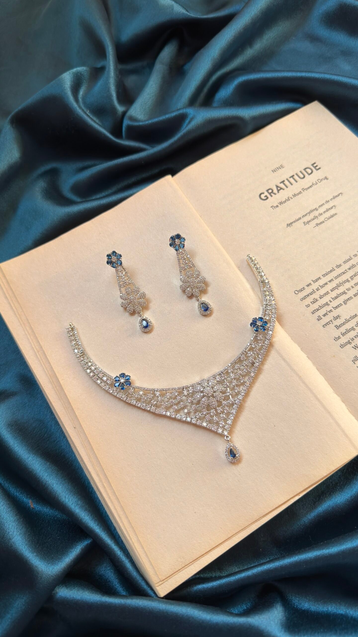 img_2474-scaled-1.jpeg AD Necklace Set With Earrings - Blue - Image 1
