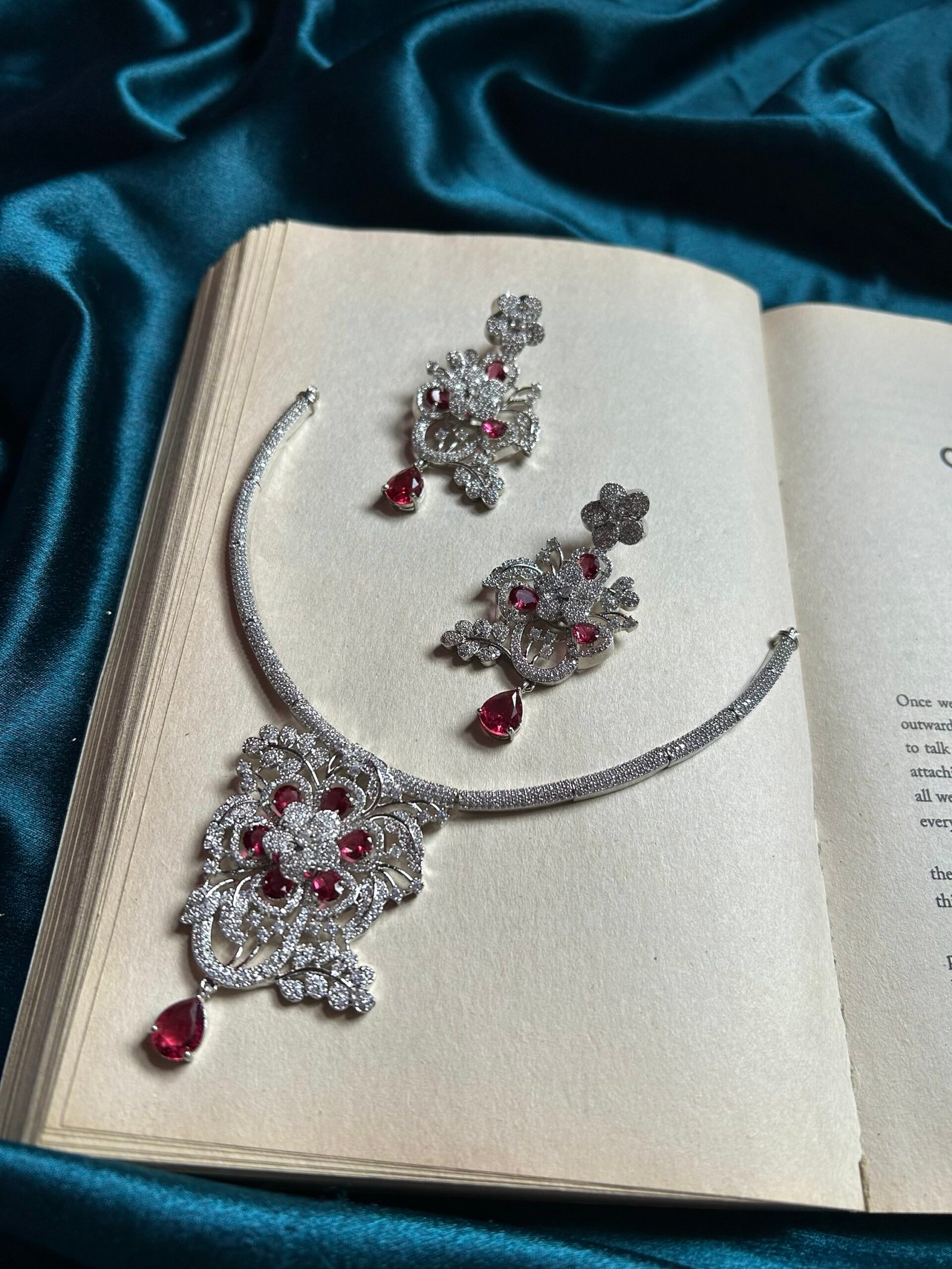 AD Necklace Set - Ruby Red