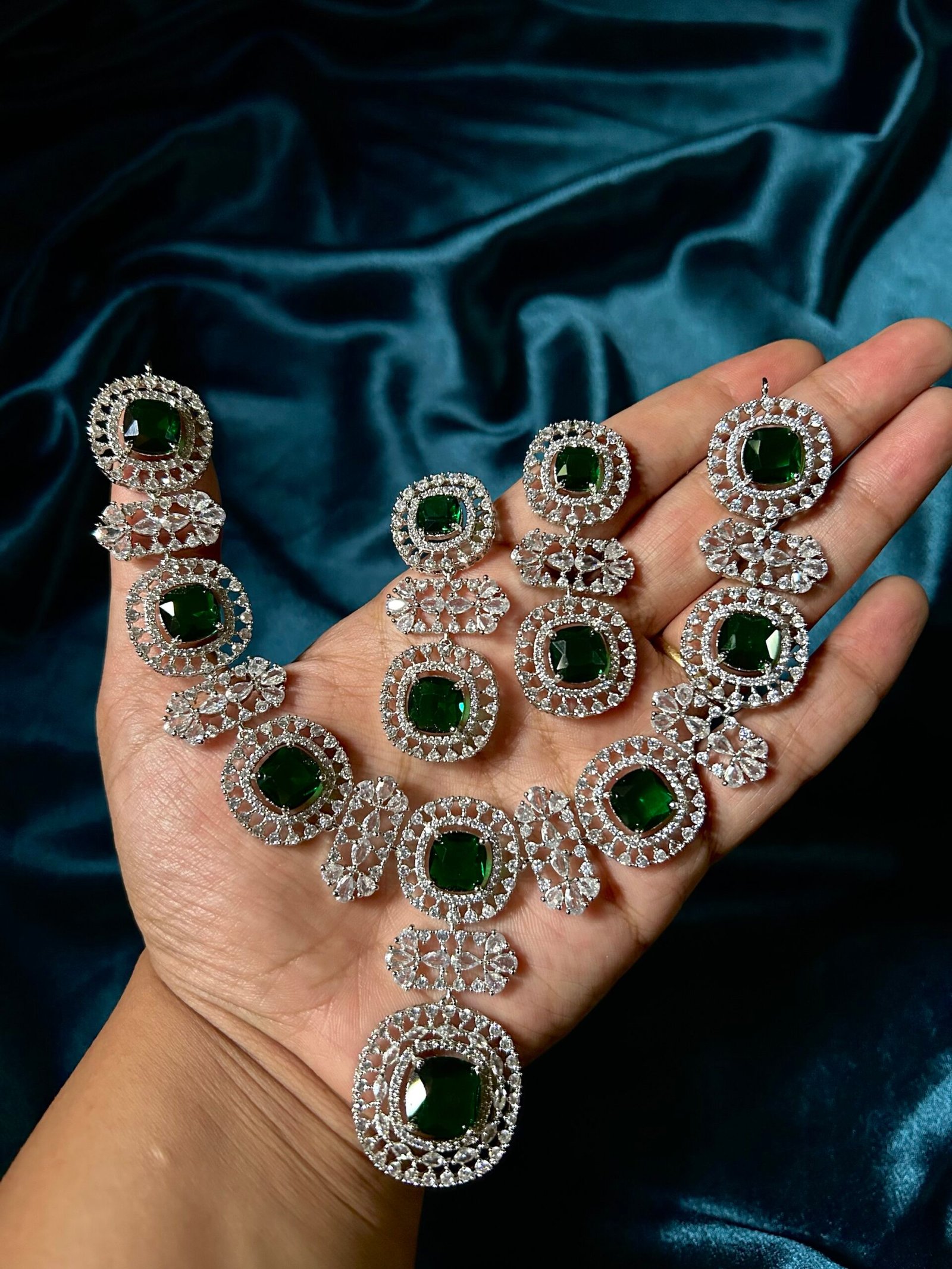 Alia inspired AD Necklace Set - Green