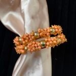 Gajra Moti Bangles - Pair of Two - Peach