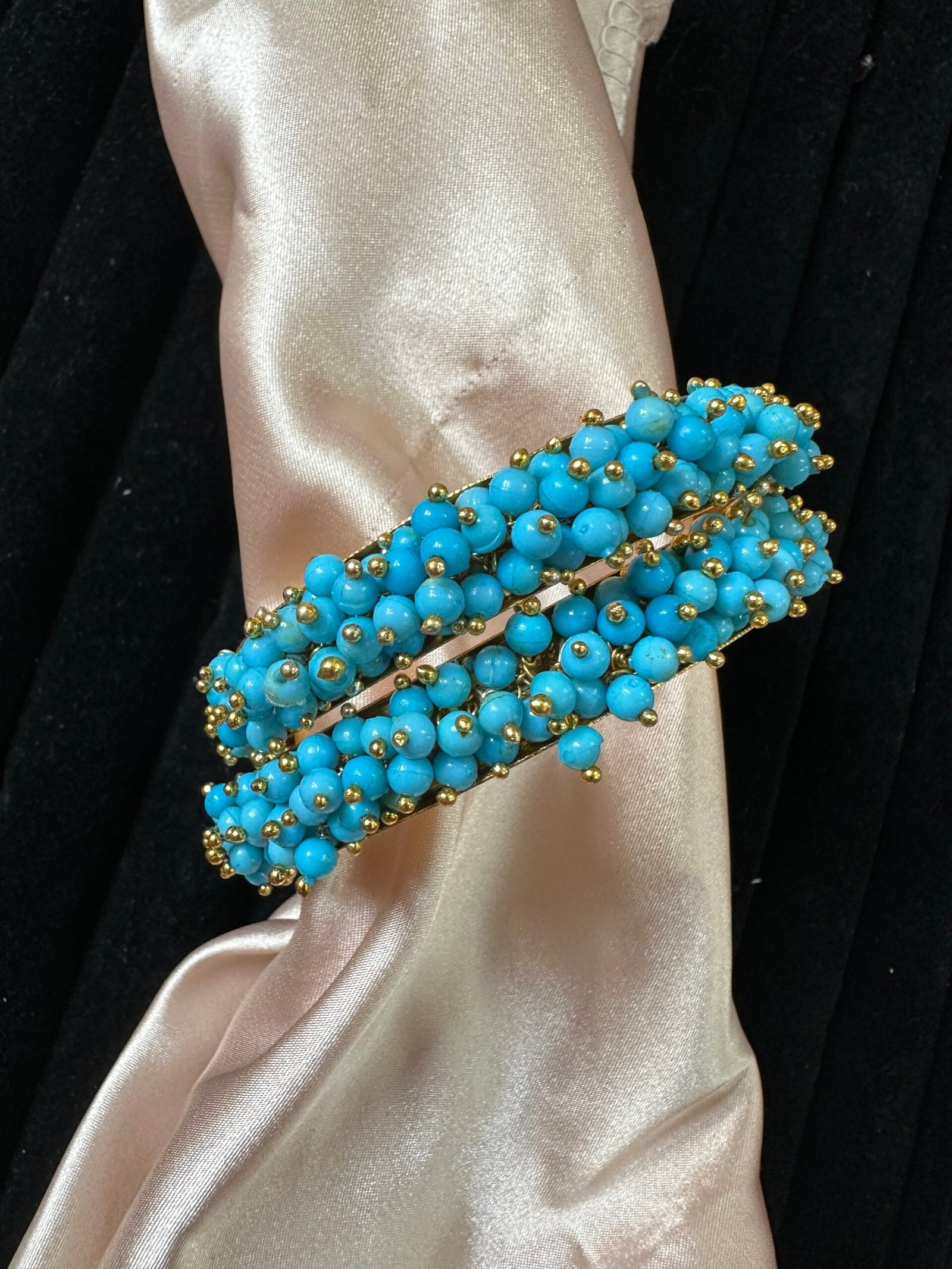 img_3078-scaled-1.jpeg Gajra Moti Bangles - Pair of Two - Sky Blue - Image 1