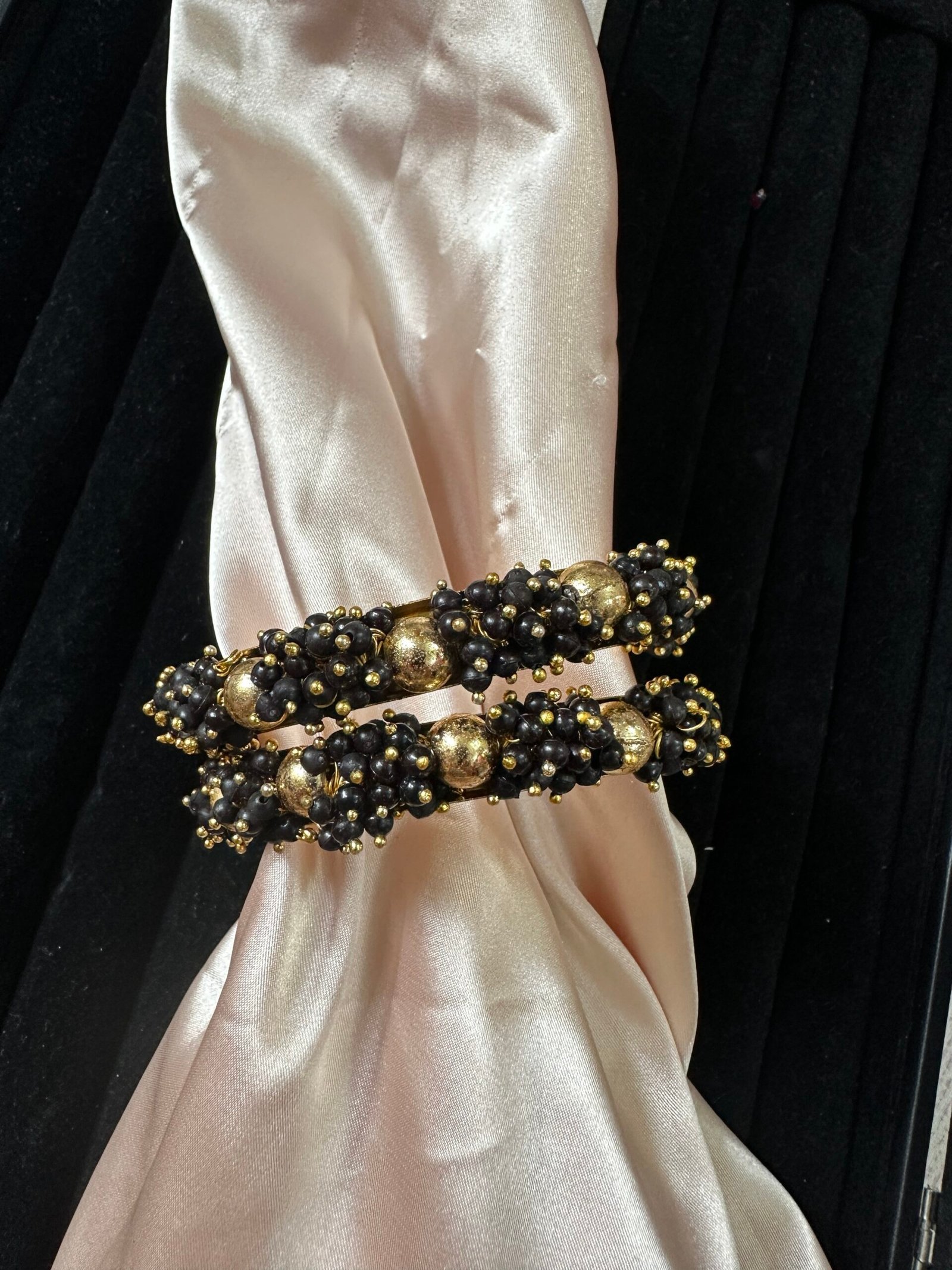 img_3084-scaled-1.jpeg Gajra Moti Bangles - Pair of Two - Black - Image 1
