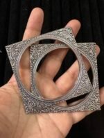 German Silver Square Kada - Pair of 2 - Image 3