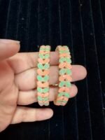 Pastel Kadas Peach and Mint Green - Pair of Two - Image 2