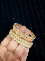 Pastel Kadas Peach and Mint Green - Pair of Two - Image 3