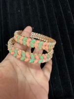 Pastel Kadas Peach and Mint Green - Pair of Two - Image 4
