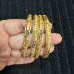 Golden With Peacock Design - Set of Four