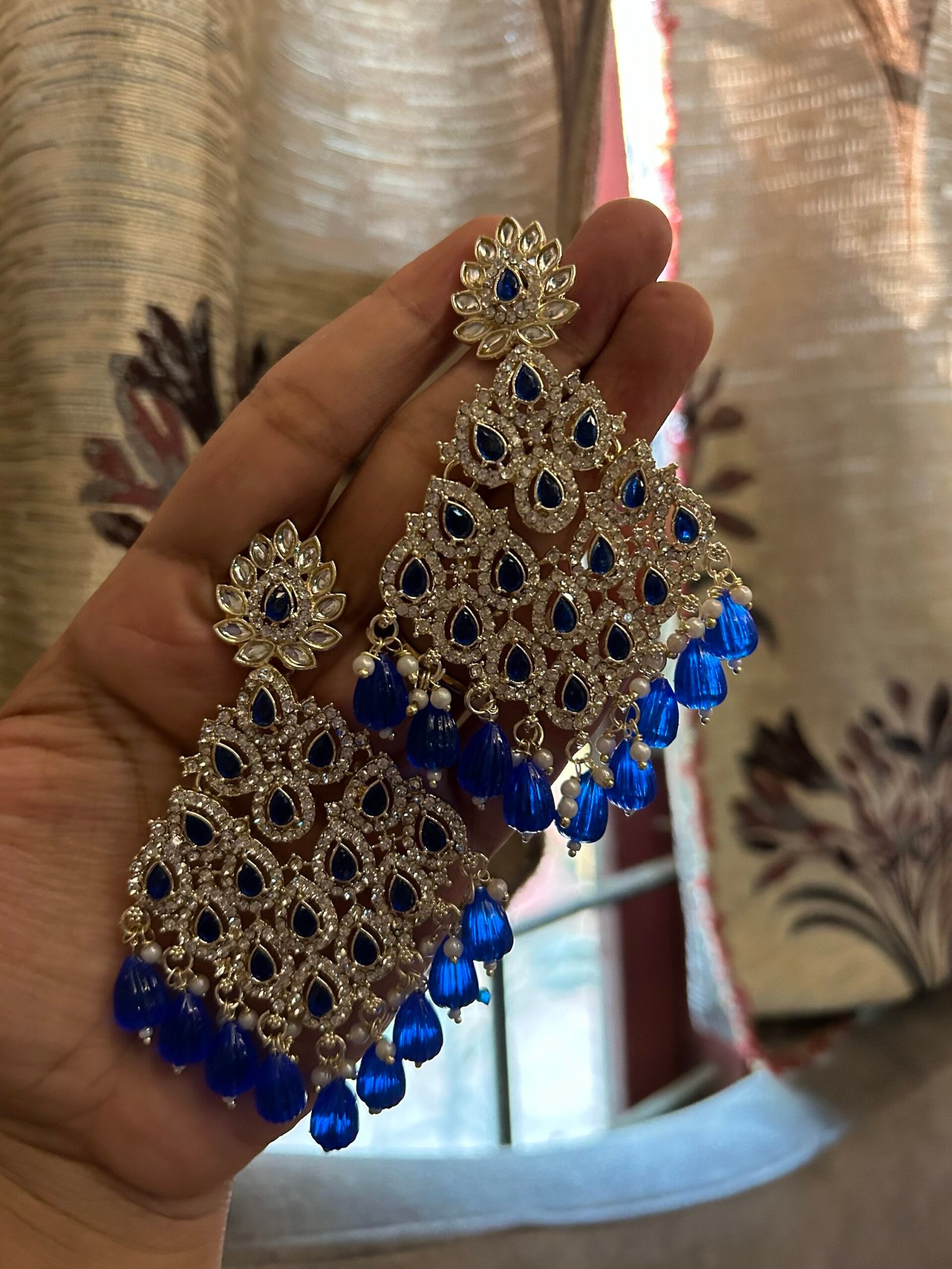 Noor Earrings - Royal Blue
