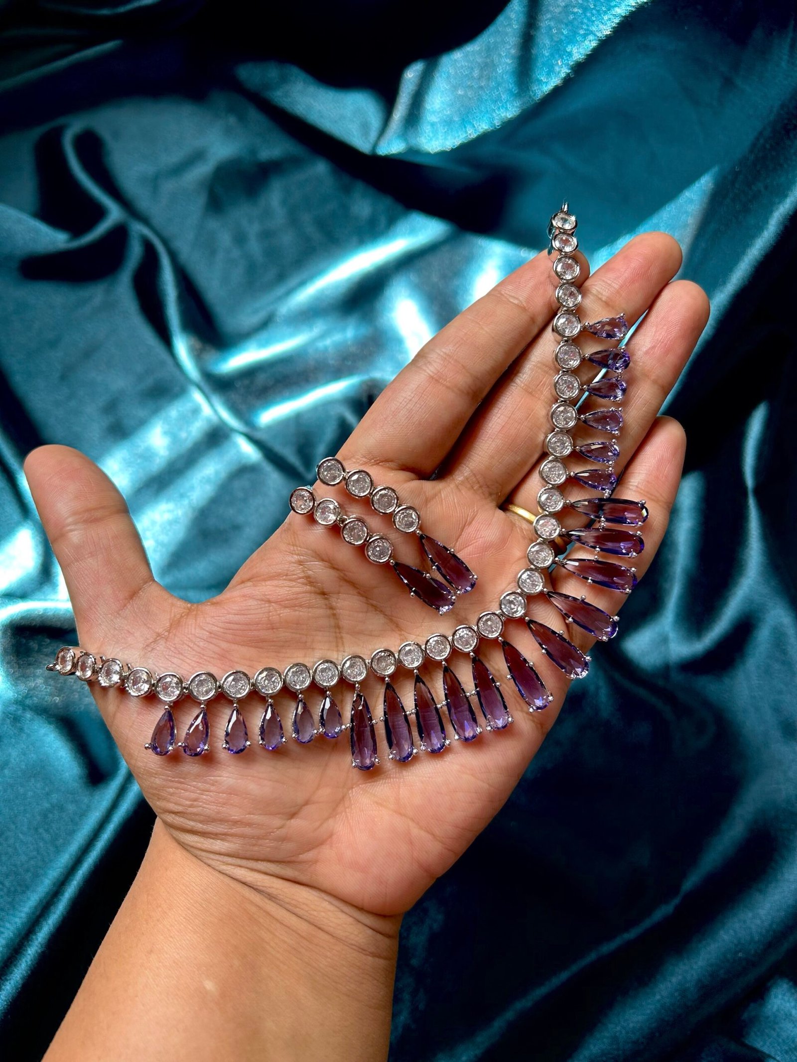 AD Necklace Set - Purple