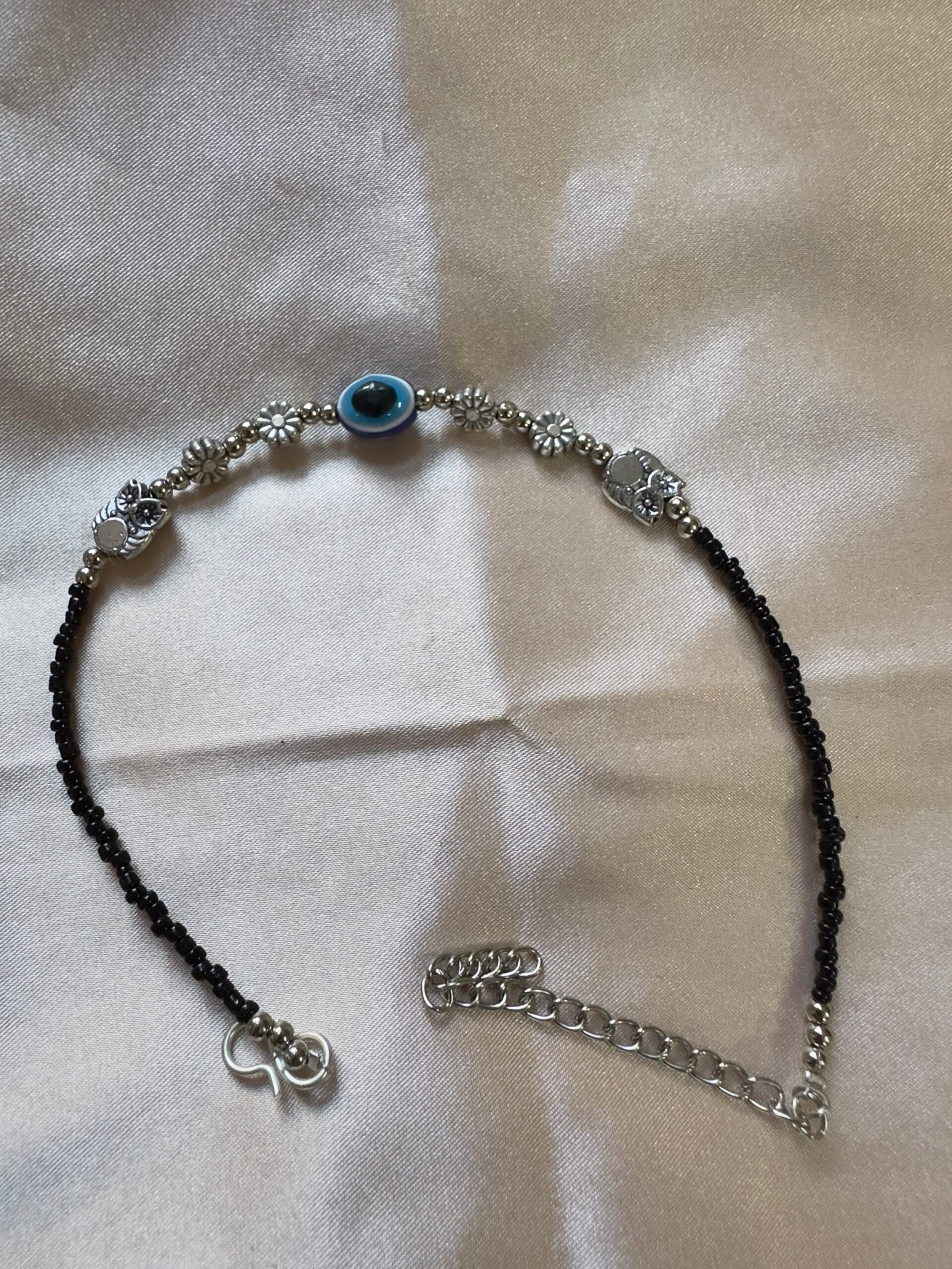 Oxidise Owl Evil Eye Anklets