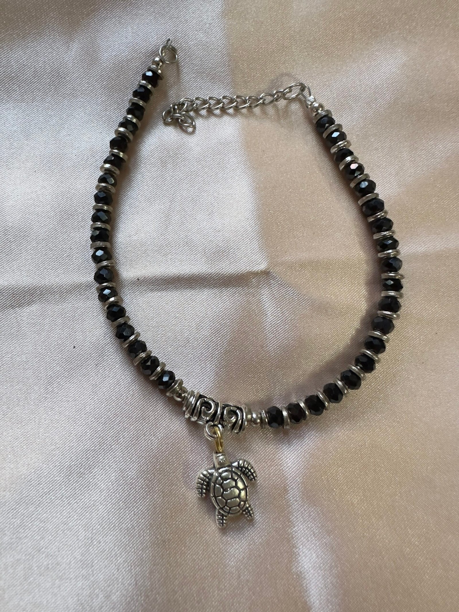 Oxidise Black Tortoise Anklet