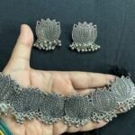 Oxidised Lotus Choker Set