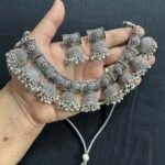 Oxidised German Silver Bell Choker