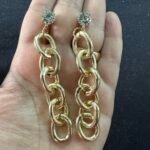 Golden Lock Chain Earrings