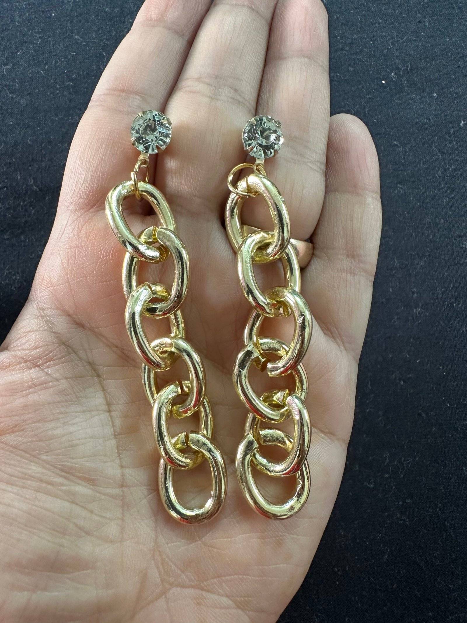 Golden Lock Chain Earrings