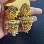 Golden Earrings With Moti