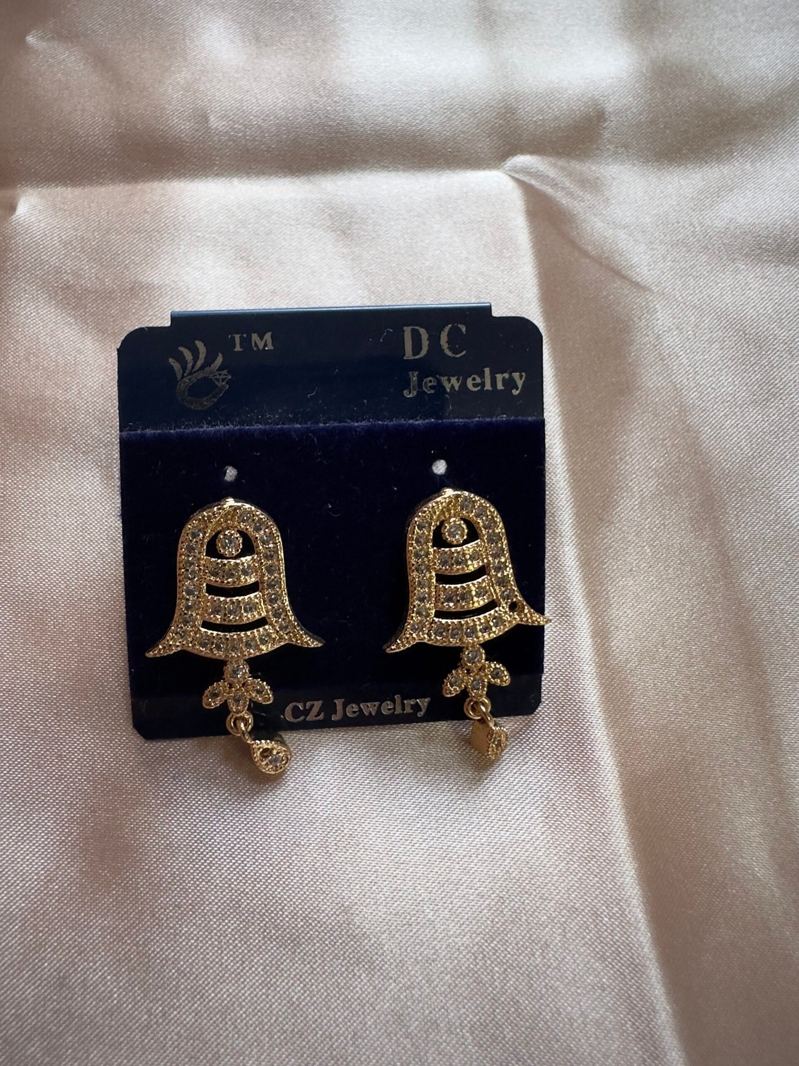 AD CZ Bell Earrings