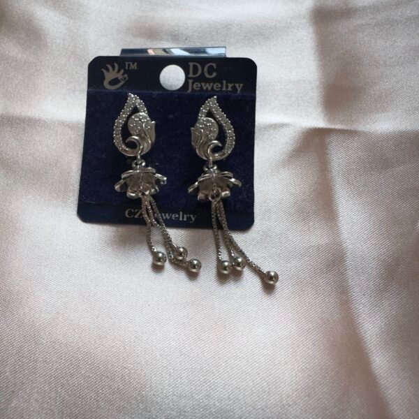 AD CZ Earrings Silver - 4