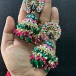 Peacock Jhumki - Green