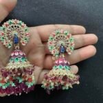 Peacock Jhumki - Purple