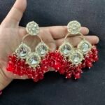 Sanvi Ethnic Earrings -  Red