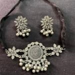 Oxidised Circle Choker Set