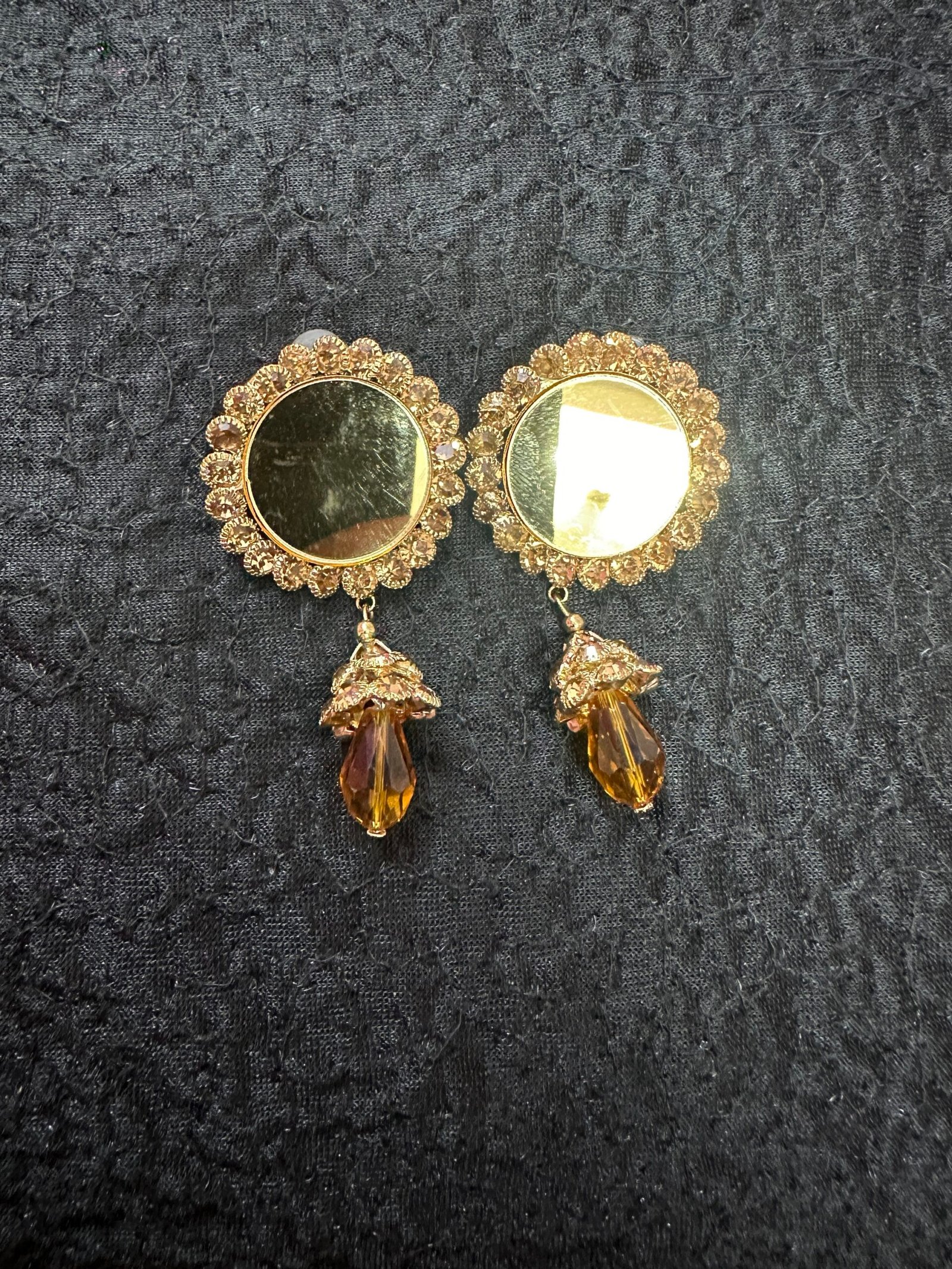 Golden Bronze Big Mirror earrings