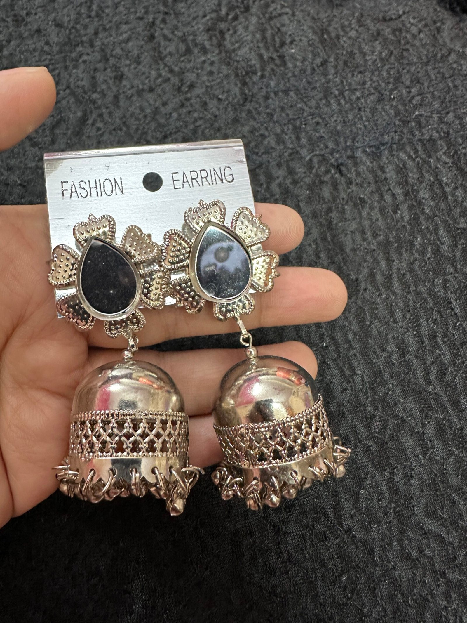 Silver Mirror Jhumki