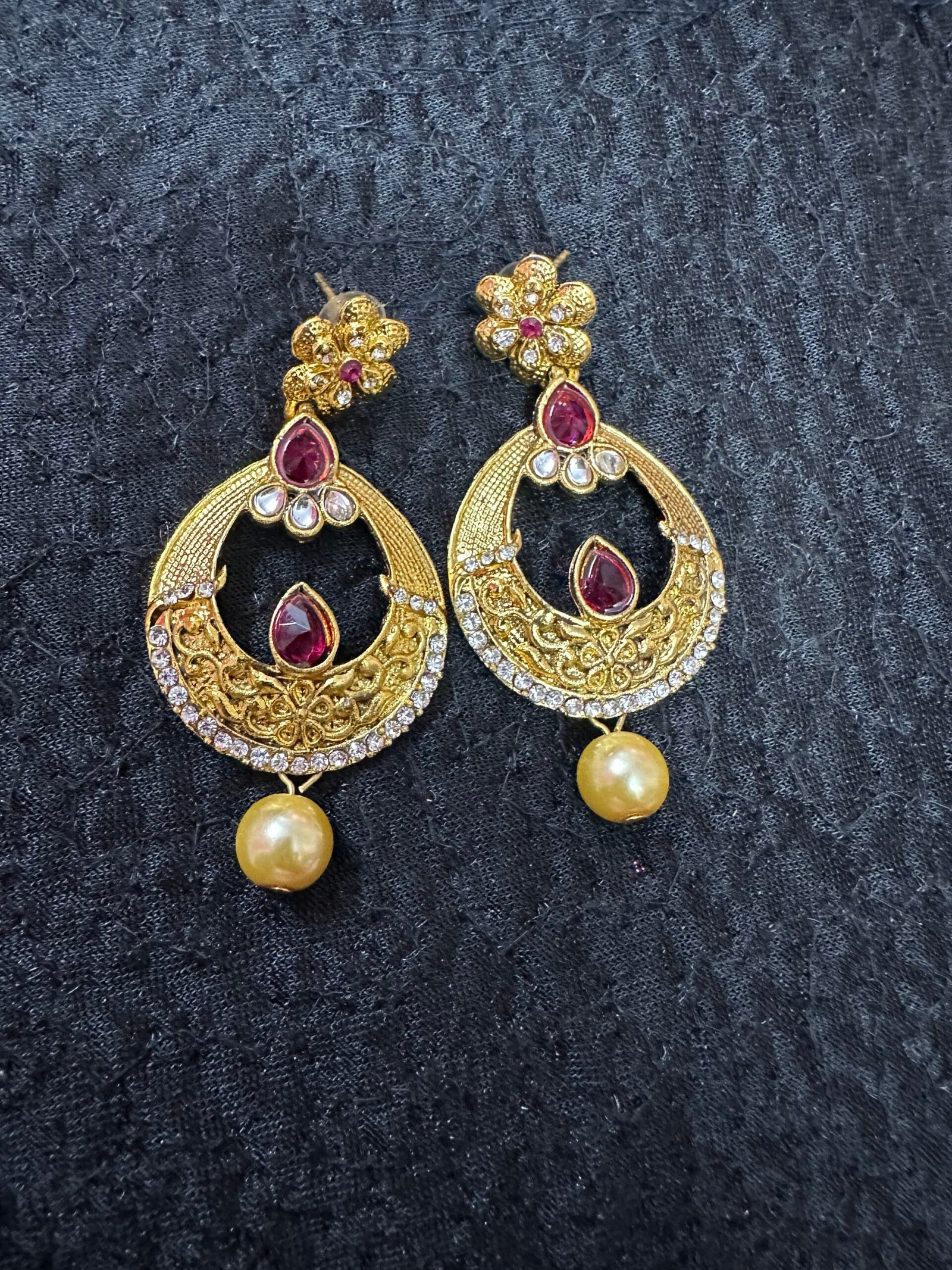 Golden With Pink earrings