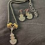 Silver Replica Necklace Ruby Stones- Dual Tone
