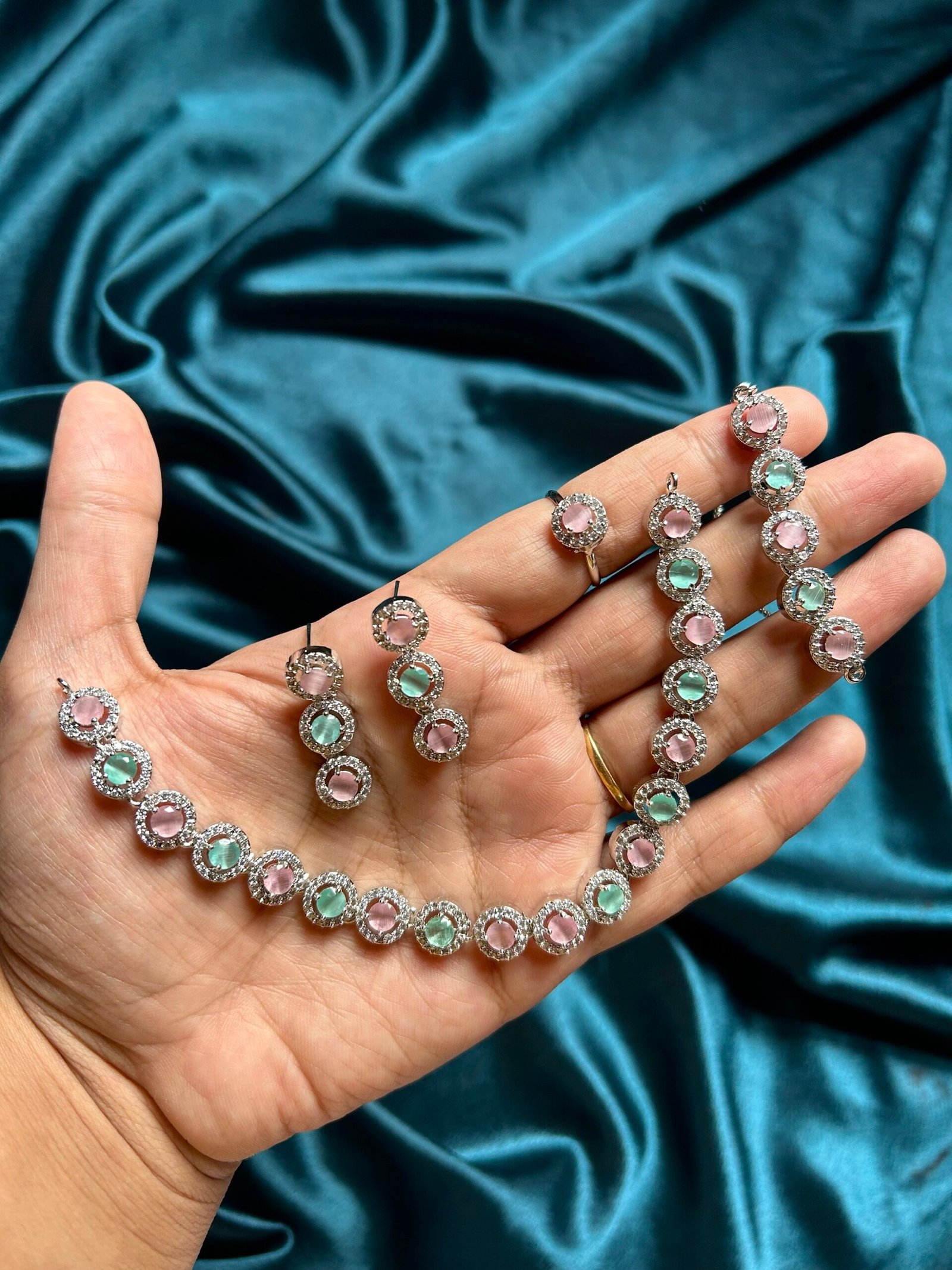 Divya AD Combo Set - Mint and Pink