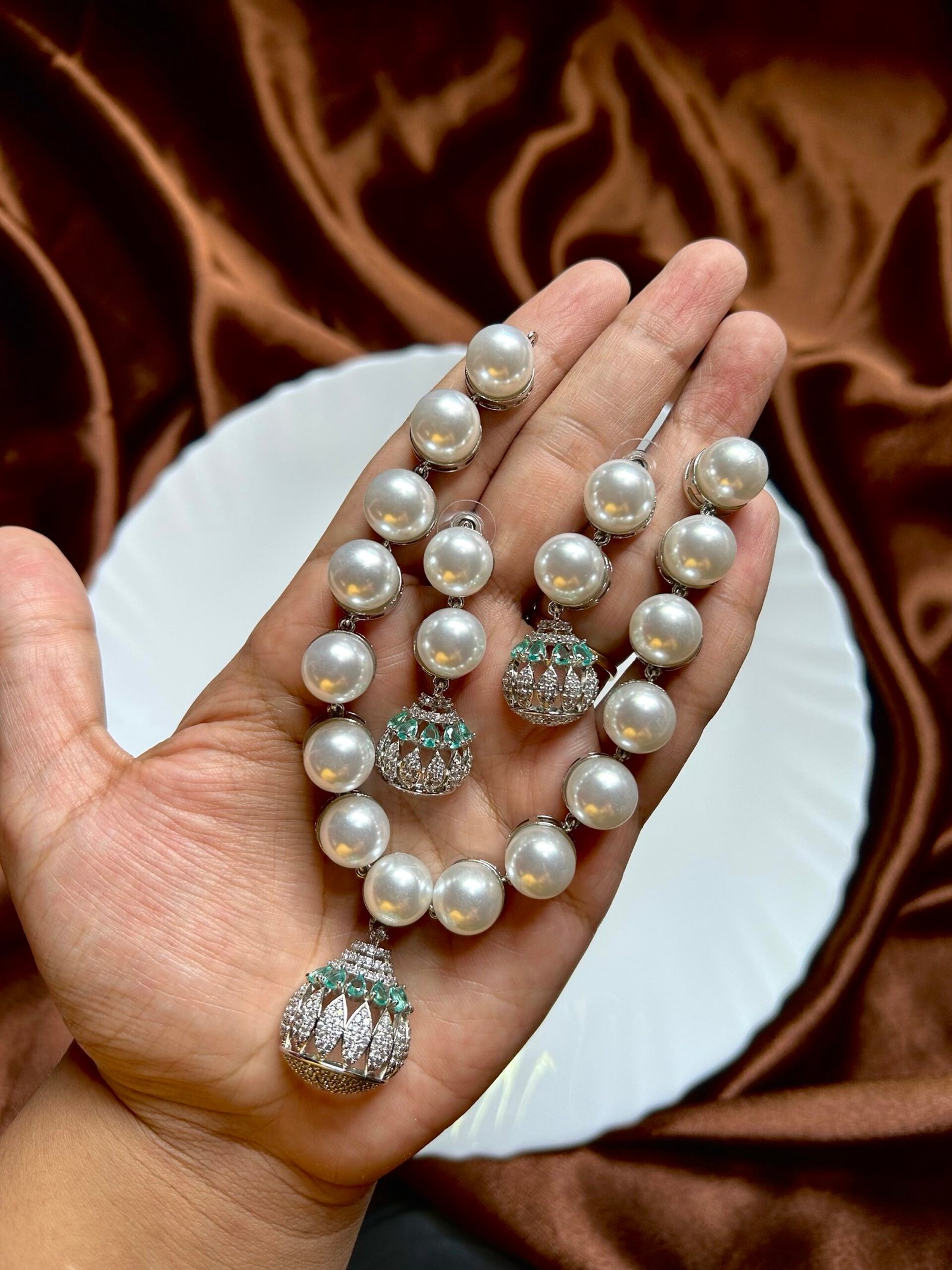 AD Sophia Pearl necklace - Sea Green