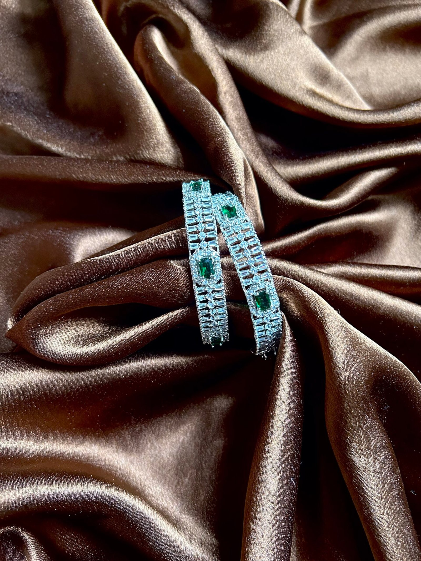 img_5837 Nisha AD Bangles Set of 2 - Green - Image 1