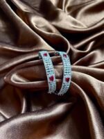 Nisha AD Bangles Set of 2 - Ruby - Image 3