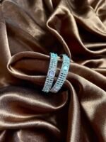 Nisha AD Bangles Set of 2 - Mint and Pink