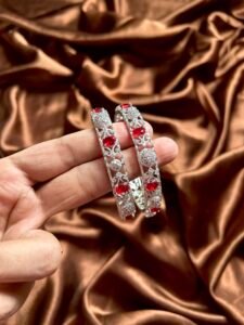 Adya AD Bangles Set of 2 - Ruby