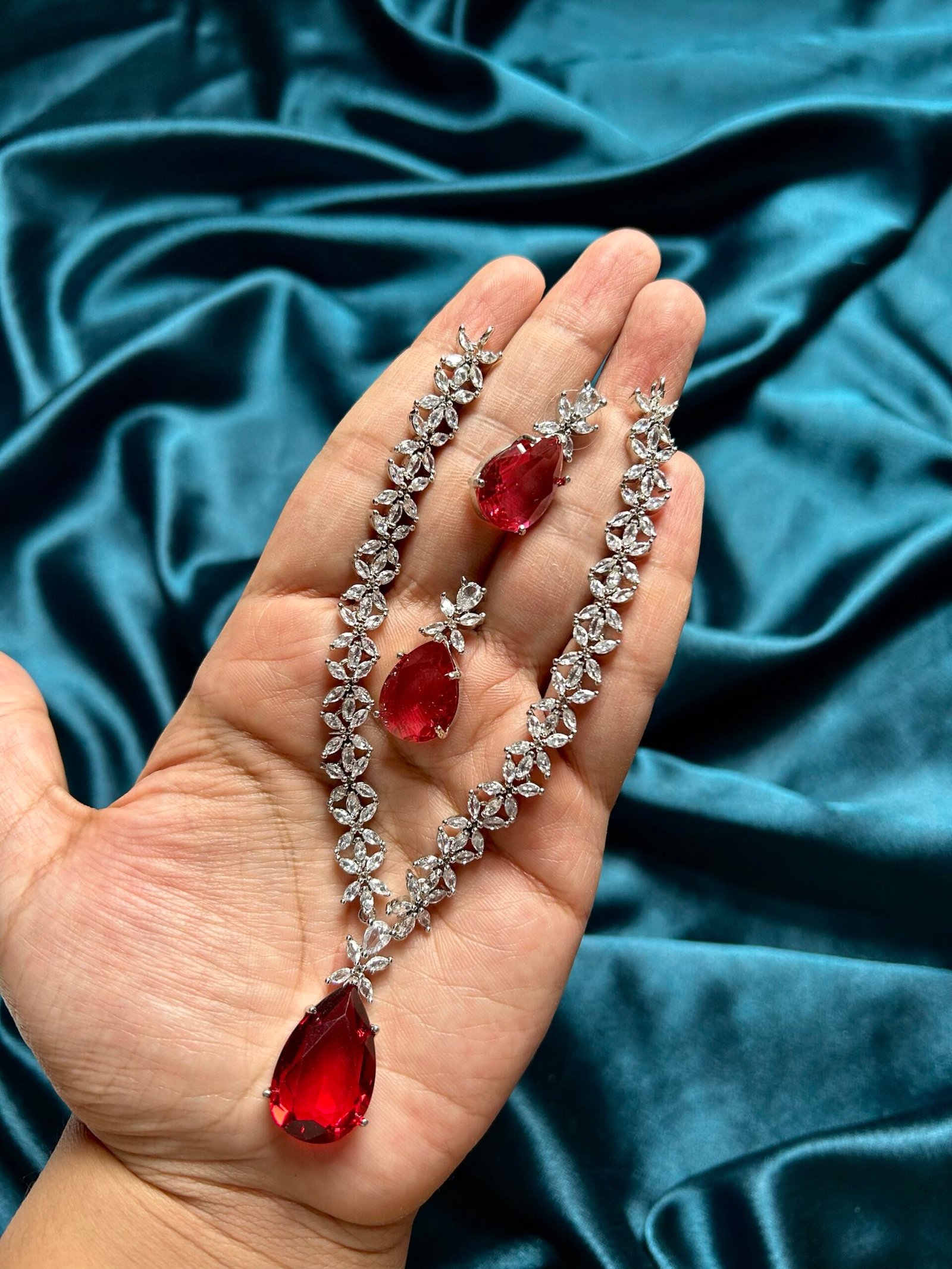 AD Necklace Set - Ruby