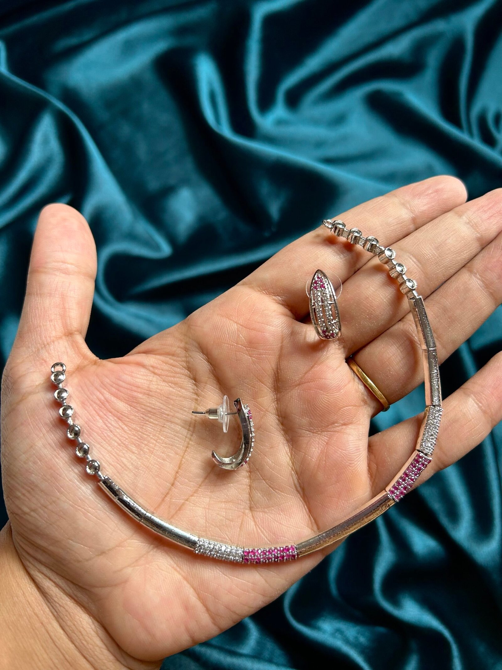 AD pink Necklace Set