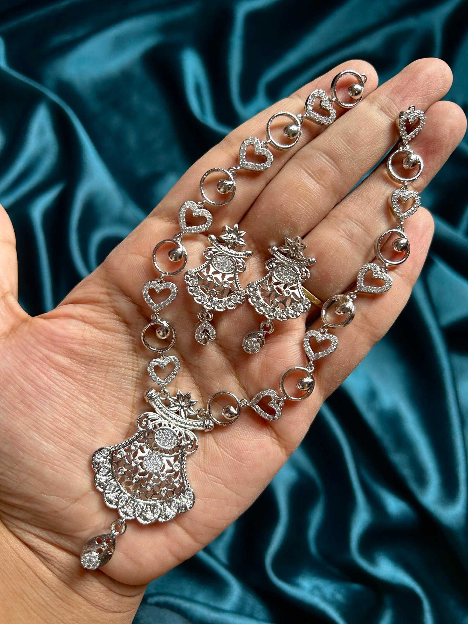 AD Necklace Set - Silver