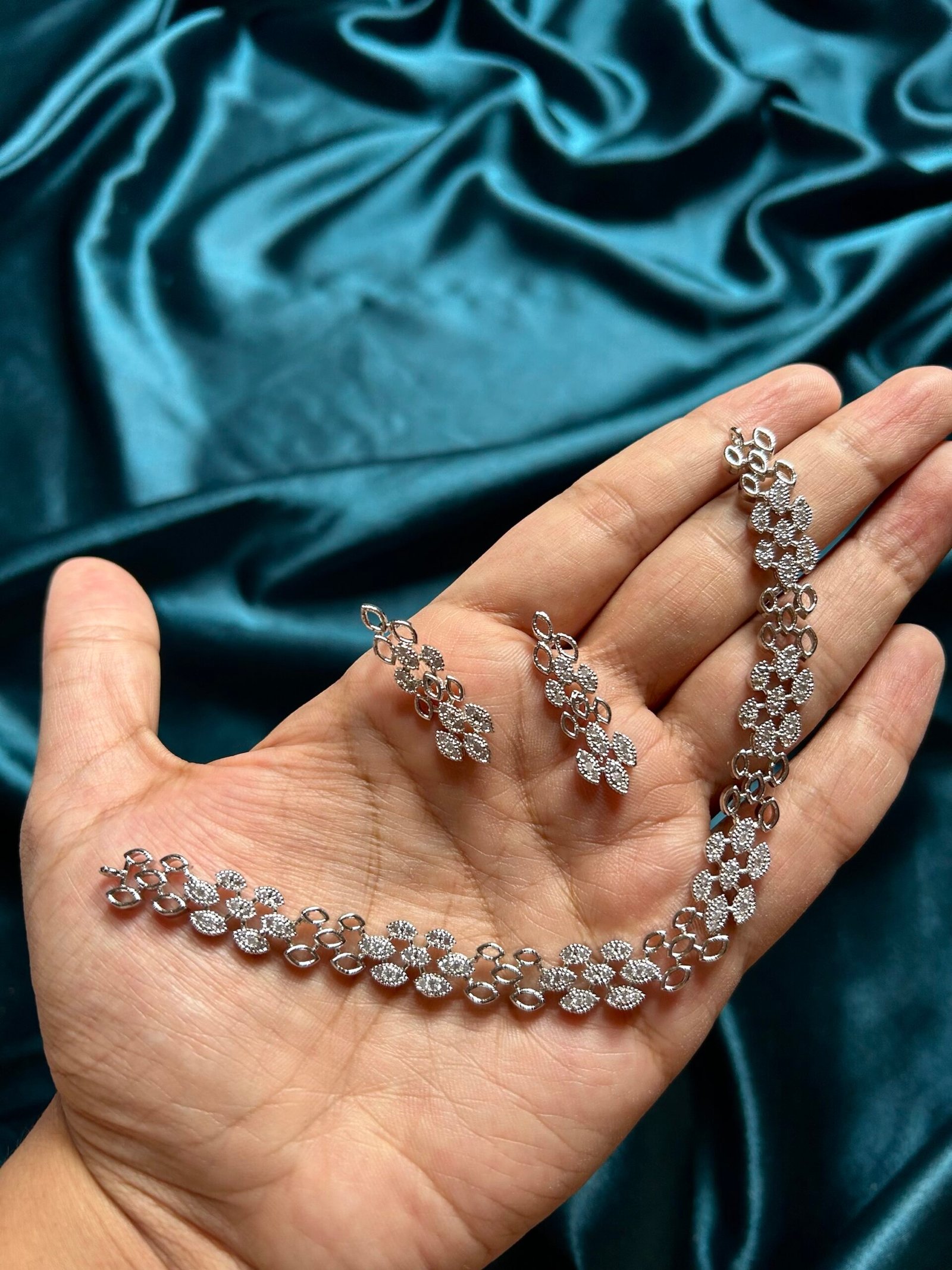 AD Silver necklace Set