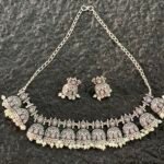 Silver Replica Blush Pink Bell Choker Set