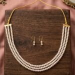 Pearl Necklace Set With Earrings