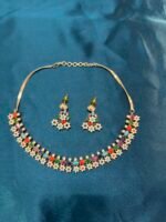Navratan Pearl Necklace Set With Earrings - Multi - Image 6