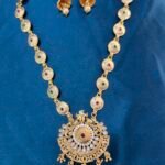 Copper Long Necklace Set With Earrings