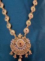 Copper Long Necklace Set With Earrings - Image 4