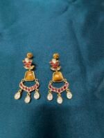 Tyani Tiger Stone Earrings - Ruby - Image 6